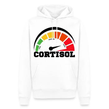 Funny Low cortisol Hilarious Stress Free Cortisol - Sweat à capuche Premium bio Homme - blanc - Devant - Nico (187cm)