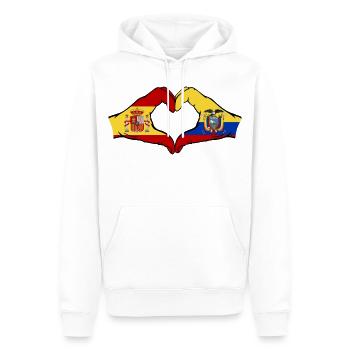 Spanien Ecuador Flagge Herz - Männer Premium Bio Hoodie - Weiß - Vorne - Nico (187cm)