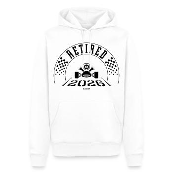 Im Ruhestand 2026 (Ruhestand / Ruhestand / Schwarz) - Männer Premium Bio Hoodie - Weiß - Vorne - Nico (187cm)