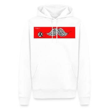 OSLAP_SCHNURBART - Männer Premium Bio Hoodie - Weiß - Vorne - Nico (187cm)