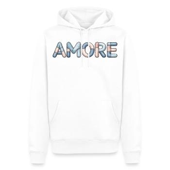 Motif d’amour Amore Gift for Women - Sweat à capuche Premium bio Homme - blanc - Devant - Nico (187cm)