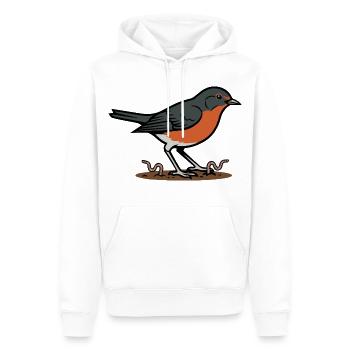 Wilde Naturgarten-Rotkehlchen-Illustration - Männer Premium Bio Hoodie - Weiß - Vorne - Nico (187cm)