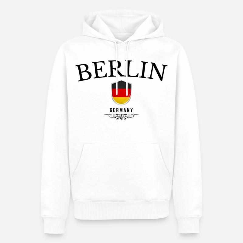 Berlin souvenir, design élégant Berlin - Sweat à capuche Premium bio Homme - blanc