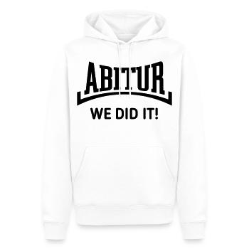 Abitur – We Did It! (Graduating Class / Concave / B) - Men’s Premium Organic Hoodie - white - Front - Nico (187cm)