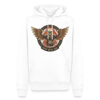 Moto Biker V-Twin Moteur Skull Skull Rocker - Sweat à capuche Premium bio Homme - blanc - Devant - Nico (187cm)