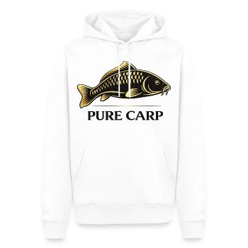 Pure Carp Minimal – Conception de pêche propre - Sweat à capuche Premium bio Homme - blanc - Devant - Nico (187cm)