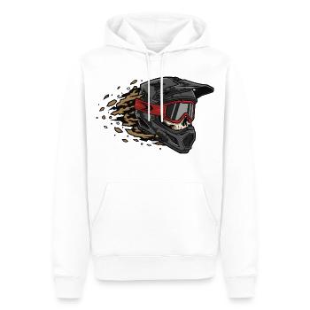 Skull Fahrrad MTB Mountainbike Rennrad Design - Männer Premium Bio Hoodie - Weiß - Vorne - Nico (187cm)