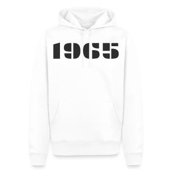 1965 - Sweat à capuche Premium bio Homme - blanc - Devant - Nico (187cm)