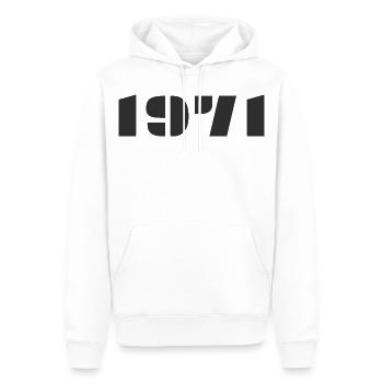 1971 - Männer Premium Bio Hoodie - Weiß - Vorne - Nico (187cm)
