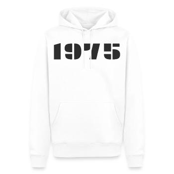 1975 - Sweat à capuche Premium bio Homme - blanc - Devant - Nico (187cm)