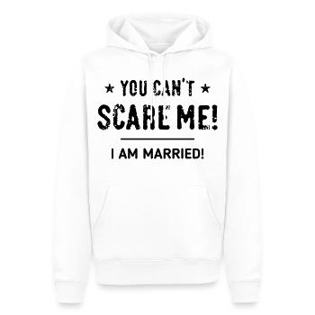Tu ne peux pas me faire peur ! – Je suis marié ! Marié B - Sweat à capuche Premium bio Homme - blanc - Devant - Nico (187cm)