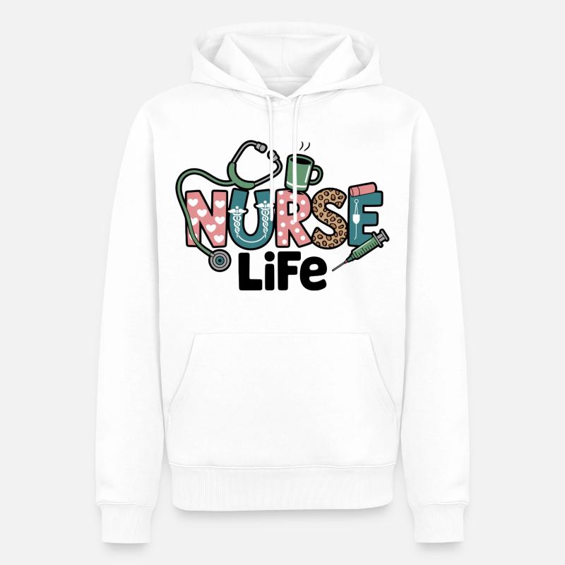 Krankenschwester Life Geschenk Geschenkidee - Männer Premium Bio Hoodie - Weiß