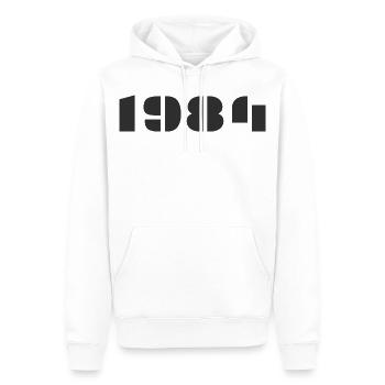 1984 - Sweat à capuche Premium bio Homme - blanc - Devant - Nico (187cm)