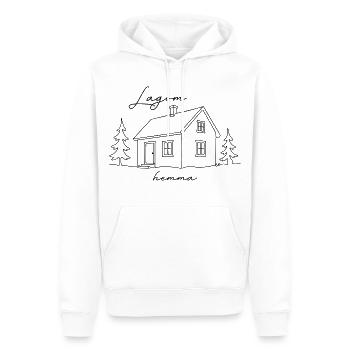 Lagom Hemma - Maison Scandinave Minimaliste - Sweat à capuche Premium bio Homme - blanc - Devant - Nico (187cm)