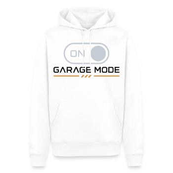 Mode garage activé – Motard mécanicien - Sweat à capuche Premium bio Homme - blanc - Devant - Nico (187cm)