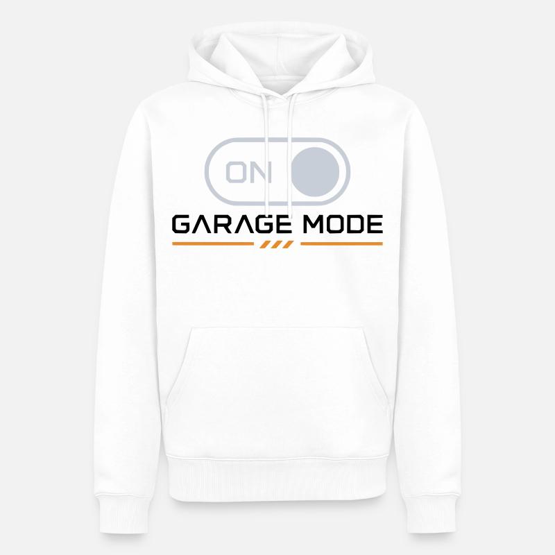 Garage Mode On – Mechanic Biker - Männer Premium Bio Hoodie - Weiß