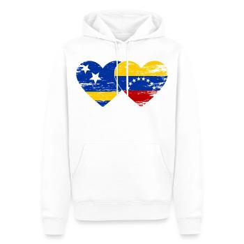 Cœur du drapeau du Venezuela de Curaçao utilisé - Sweat à capuche Premium bio Homme - blanc - Devant - Nico (187cm)