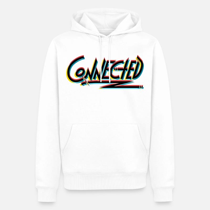 Connected_black_prism - Sweat à capuche Premium bio Homme - blanc