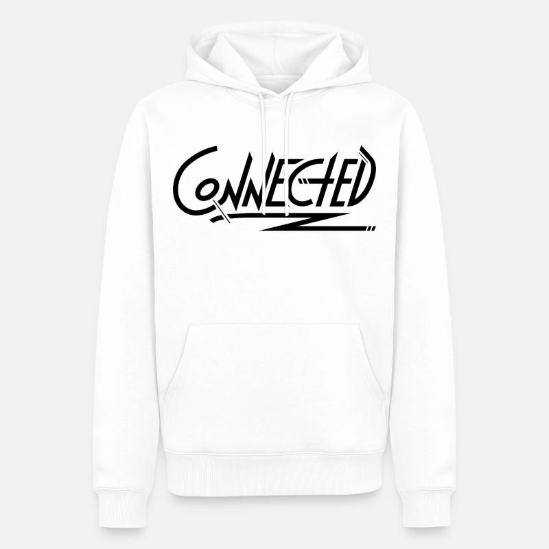 Connected_black_simple - Männer Premium Bio Hoodie - Weiß