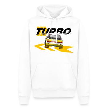 Rallye Quattro A2 Drift - Männer Premium Bio Hoodie - Weiß - Vorne - Nico (187cm)
