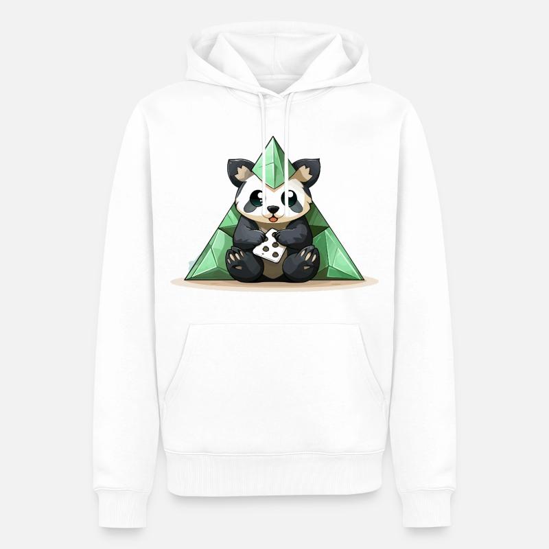 Pyramide de Cristal de Panda - Sweat à capuche Premium bio Homme - blanc