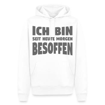 ICH BIN SEIT HEUTE MORGEN BESOFFEN - Männer Premium Bio Hoodie - Weiß - Vorne - Nico (187cm)