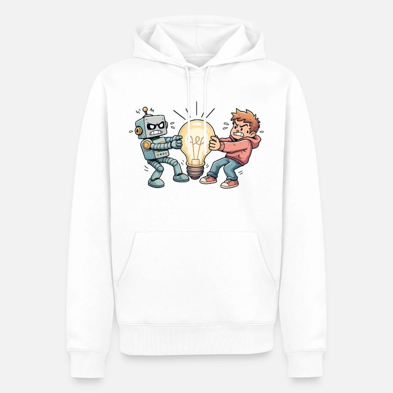 WhosIdea - Sweat à capuche Premium bio Homme - blanc