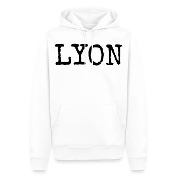 Lyon - Sweat à capuche Premium bio Homme - blanc - Devant - Nico (187cm)