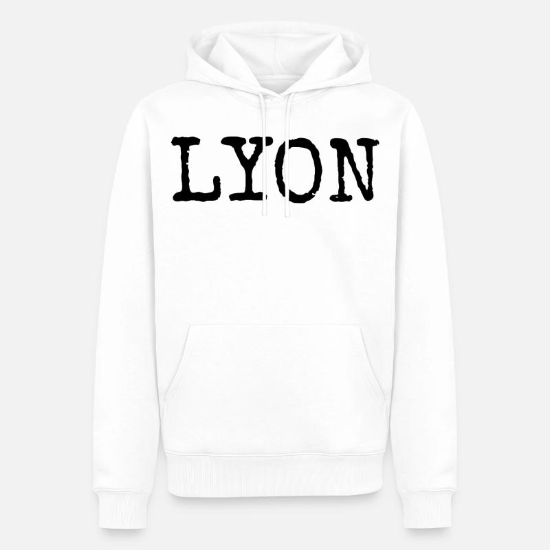 Lyon - Sweat à capuche Premium bio Homme - blanc