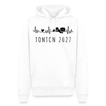 Futur Tonton 2027 Annonce Grossesse Pour Oncle - Männer Premium Bio Hoodie - Weiß - Vorne - Nico (187cm)