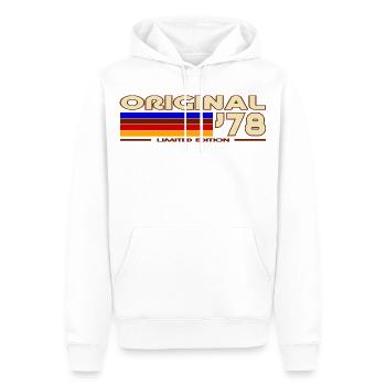 Original 78 Retro Rainbow - Men’s Premium Organic Hoodie - white - Front - Nico (187cm)