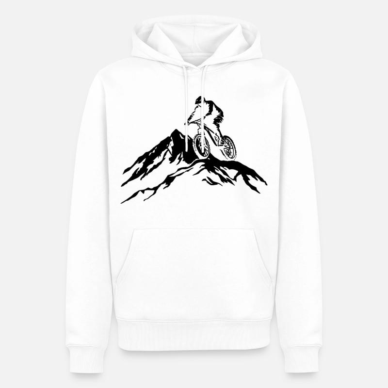 VTT - Sweat à capuche Premium bio Homme - blanc