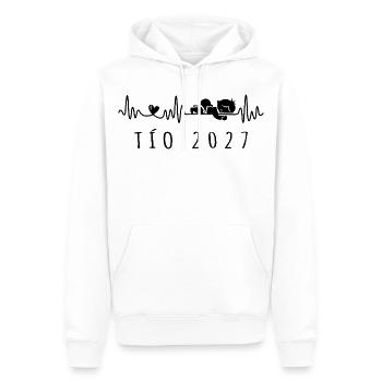 Tío 2027 Latido del Corazón - Futuro Tío - Männer Premium Bio Hoodie - Weiß - Vorne - Nico (187cm)