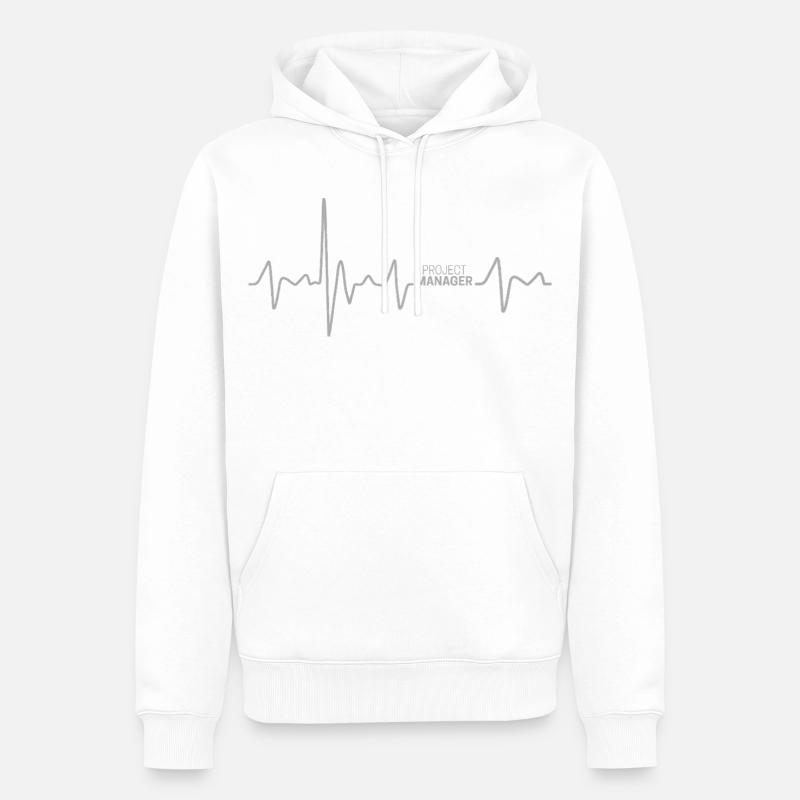 Project Manager Herzschlag Projectmanager Design - Männer Premium Bio Hoodie - Weiß