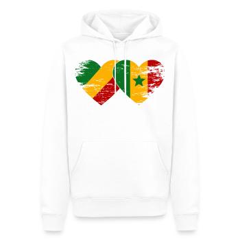 Drapeau Congo-Sénégal utilisé - Sweat à capuche Premium bio Homme - blanc - Devant - Nico (187cm)
