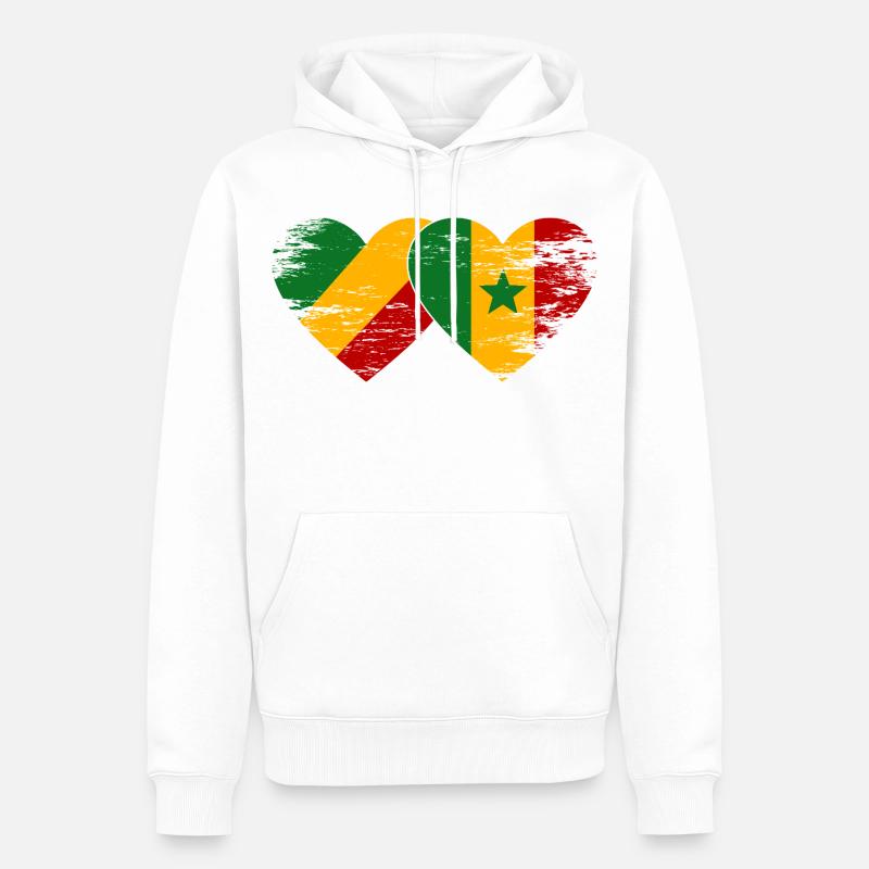 Drapeau Congo-Sénégal utilisé - Sweat à capuche Premium bio Homme - blanc