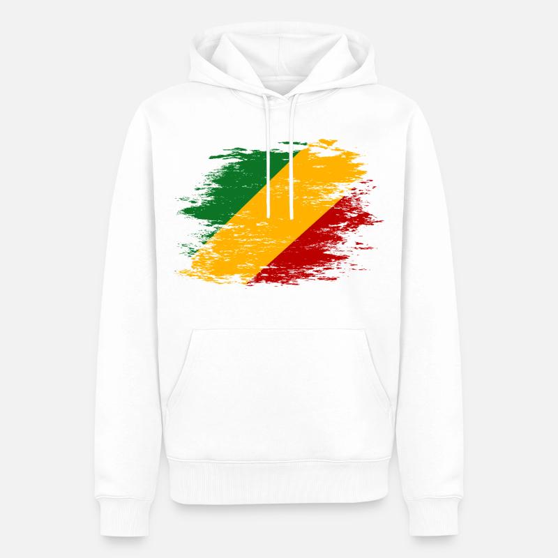 Kongo_Flagge_used - Sweat à capuche Premium bio Homme - blanc