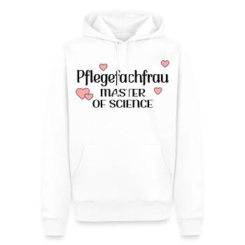 MASTERSTUDIUM PFLEGE - PFLEGEFACHFRAU - Männer Premium Bio Hoodie - Weiß - Vorne - Nico (187cm)