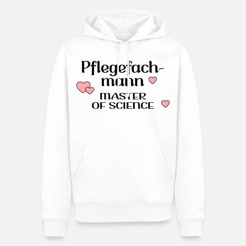 STUDIUM PFLEGE PFLEGEFACHMANN - Männer Premium Bio Hoodie - Weiß