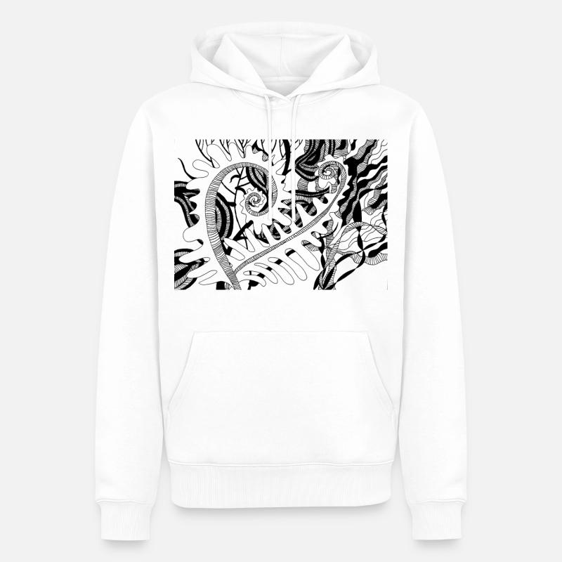 Fougère - Sweat à capuche Premium bio Homme - blanc