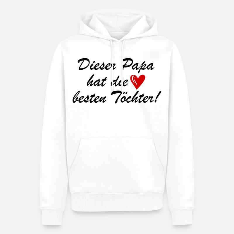 Lustiger Spruch Papa Töchter - Männer Premium Bio Hoodie - Weiß