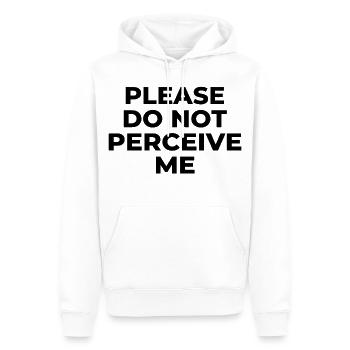 Please Do Not Perceive Me Introvert Humor Design - Männer Premium Bio Hoodie - Weiß - Vorne - Nico (187cm)