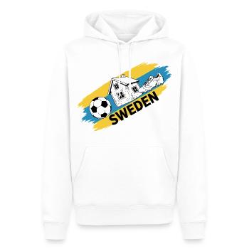 Suède Football Maillot Supporter Sweden Soccer - Sweat à capuche Premium bio Homme - blanc - Devant - Nico (187cm)