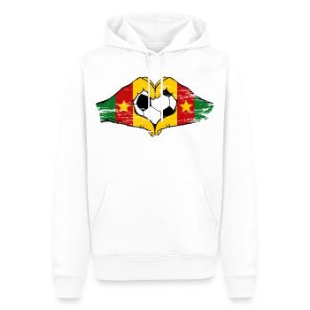 Kamerun Flagge Hände Herzform used - Männer Premium Bio Hoodie - Weiß - Vorne - Nico (187cm)