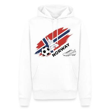 Norvège Football Maillot Supporter Norway Foot - Sweat à capuche Premium bio Homme - blanc - Devant - Nico (187cm)