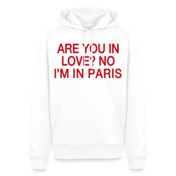 In Love No I'm In Paris | Reisehumor Frankreich - Männer Premium Bio Hoodie - Weiß - Vorne - Nico (187cm)