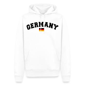 DEUTSCHLAND GERMANY EUROPA DEUTSCHE SPORT FAN - Männer Premium Bio Hoodie - Weiß - Vorne - Nico (187cm)
