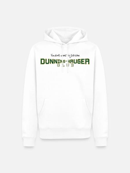 Dunning-Kruger Club für helle Stoffe - Männer Premium Bio Hoodie - Weiß