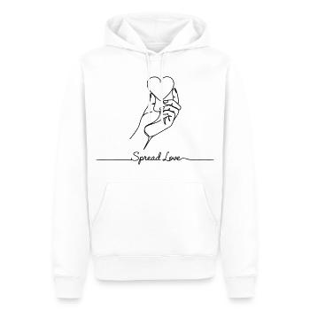 Spread Love – Minimalistische Herzlinien-Kunst - Männer Premium Bio Hoodie - Weiß - Vorne - Nico (187cm)