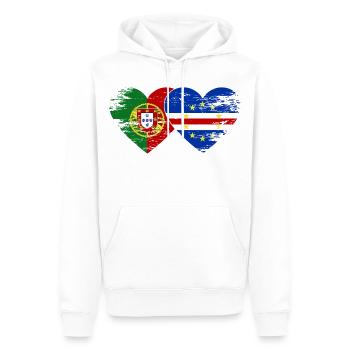 Drapeau du Cap-Vert du Portugal utilisé - Sweat à capuche Premium bio Homme - blanc - Devant - Nico (187cm)